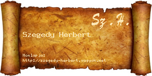 Szegedy Herbert névjegykártya